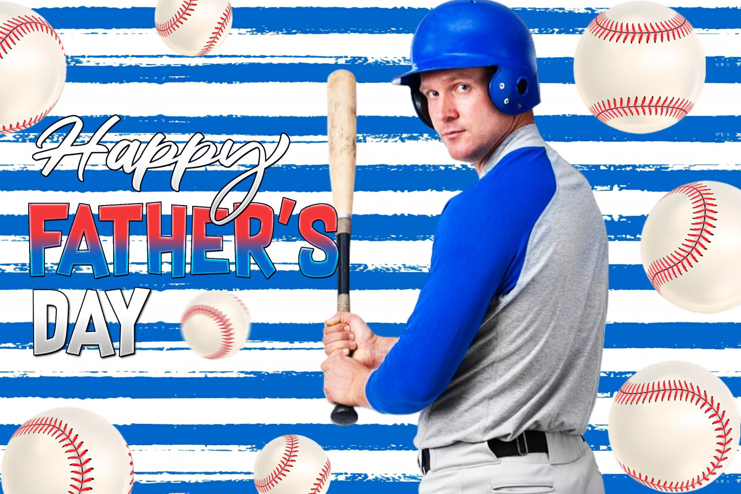Toile de fond Fête des Pères Idées Thème Joueur de Baseball Personnalisée LXX5-30