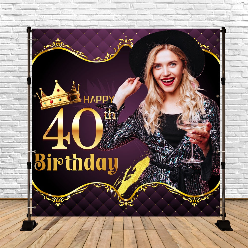 Toile de fond Anniversaire Personnalisé Couronne Royale 40e LXX5-87