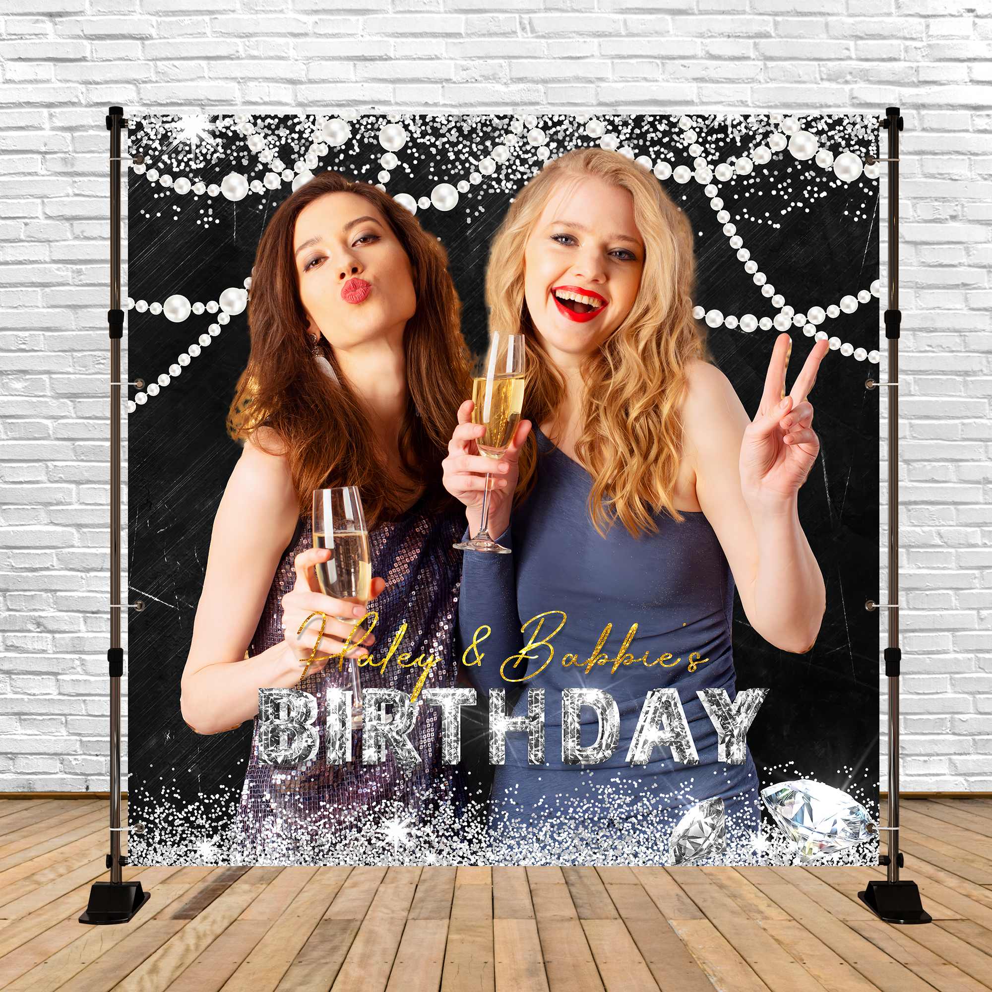 Toile de fond Photo Anniversaire Personnalisable Fête Étincelante LXX5-89