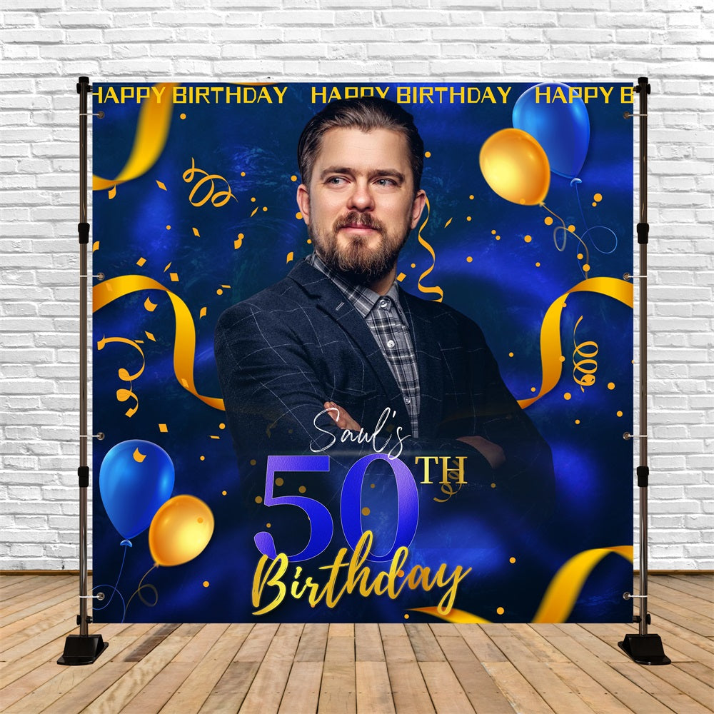 Toile de fond Deco Anniversaire Personnalisé Ballon Royal 50e LXX5-93