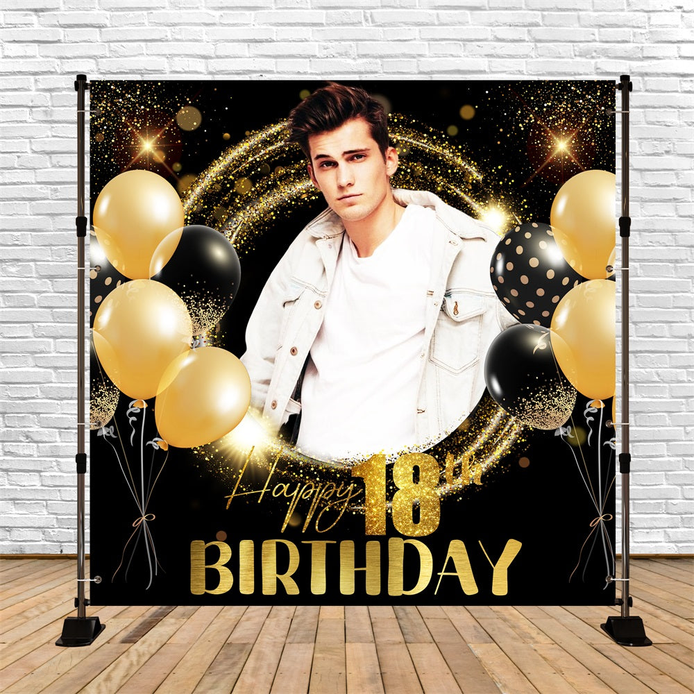 Toile de fond Photo Anniversaire Personnalisable Ballon Brillant 18e LXX5-99