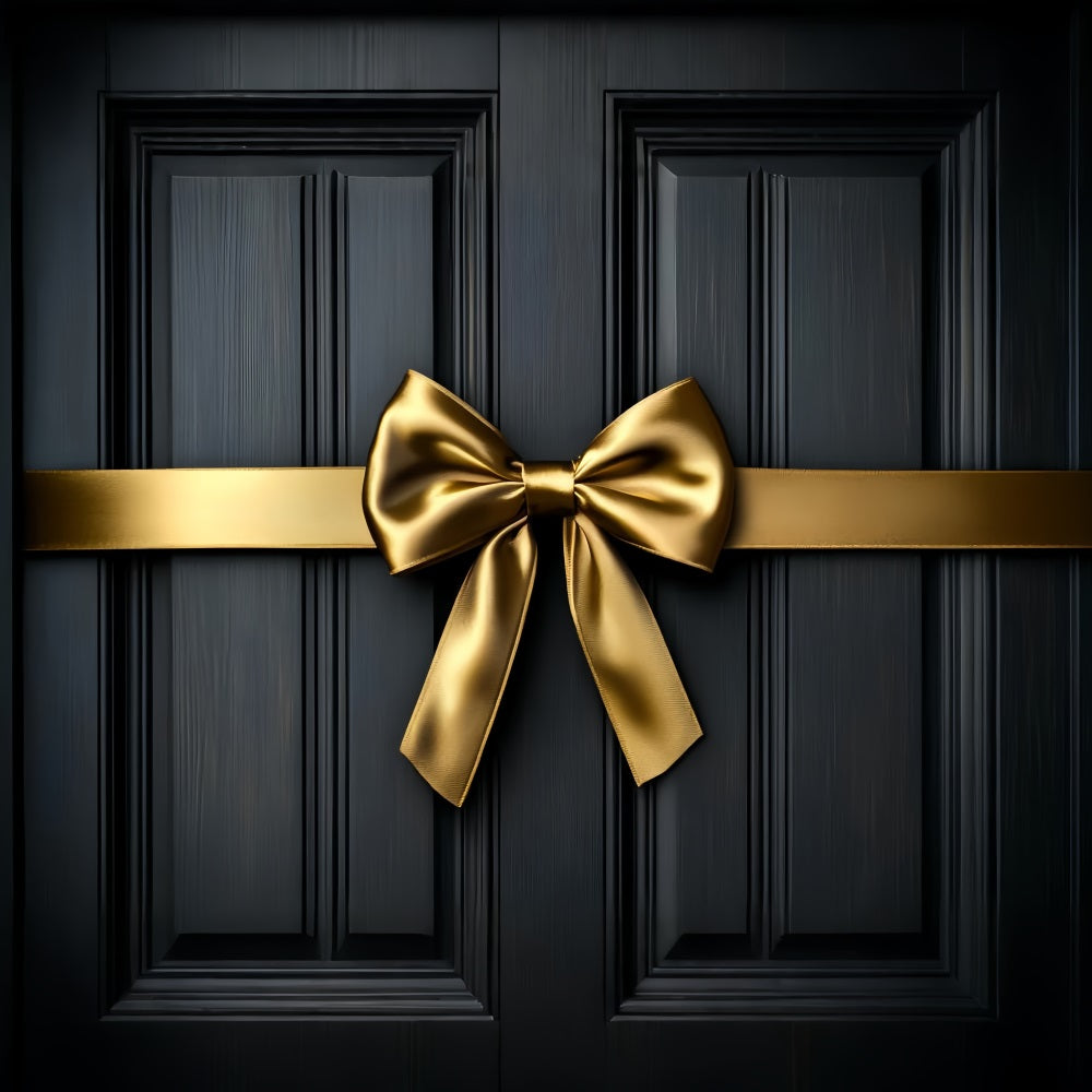 Grand fond avec nœud, ruban doré, texture luxueuse, fond de Noël LXX510-157