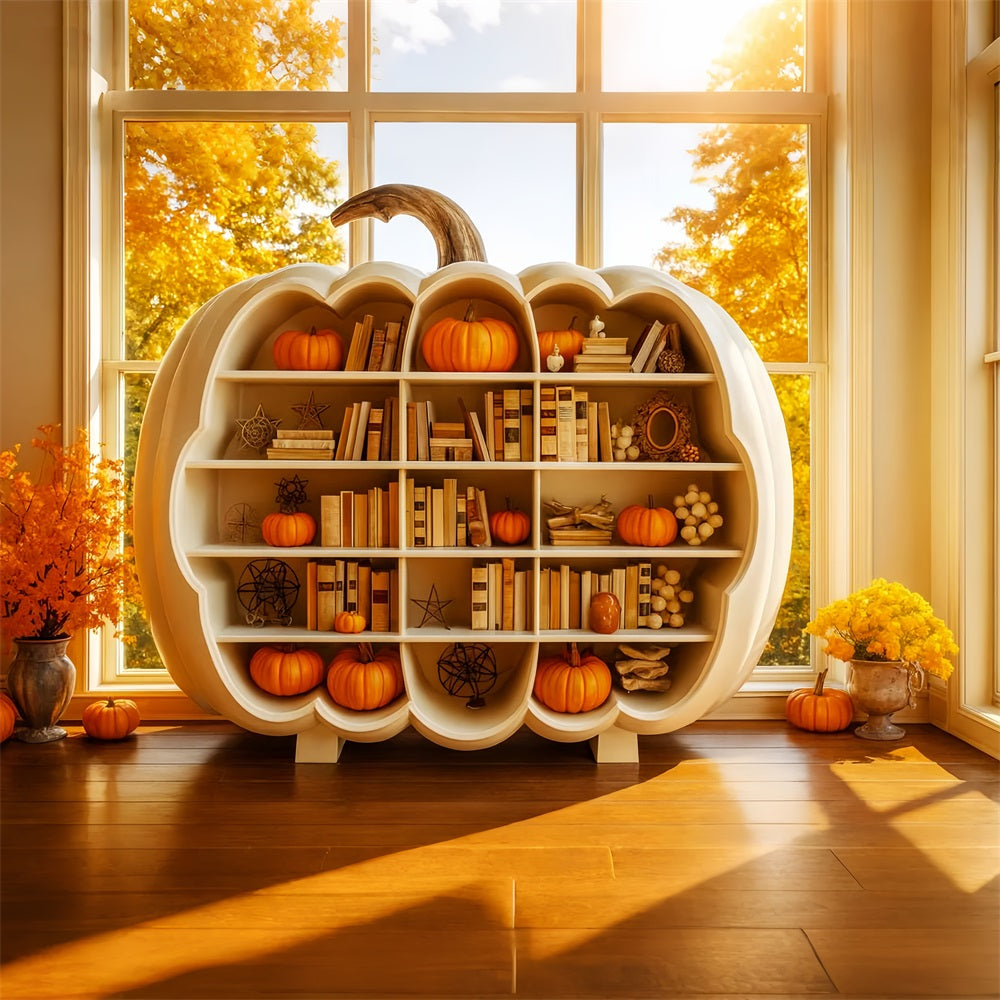 Fond photo citrouille Étagère Lueur d'automne Fonds photo Thanksgiving LXX510-22