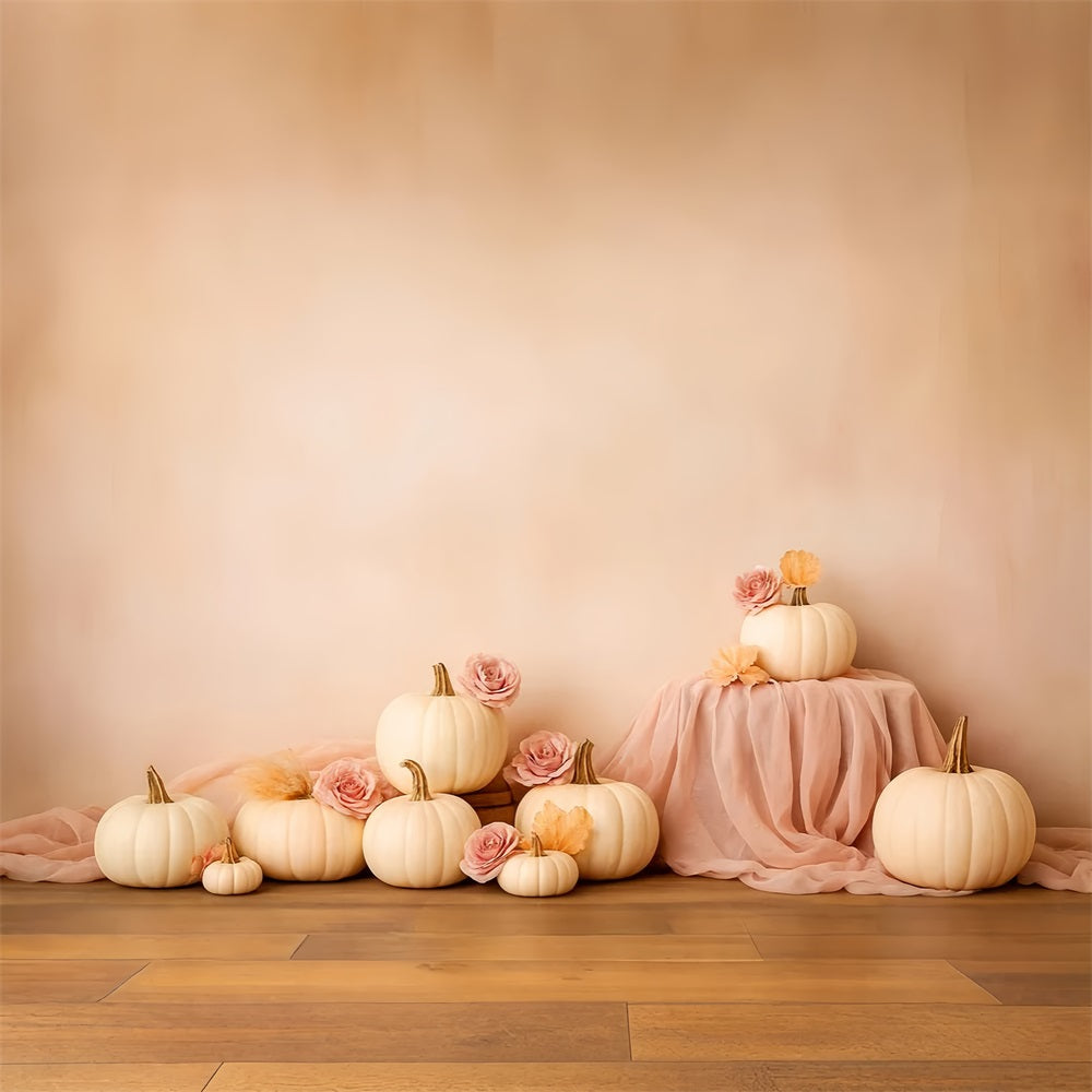 Fond avec citrouilles Citrouilles douces Rose Élégance Fonds pour Thanksgiving LXX510-44