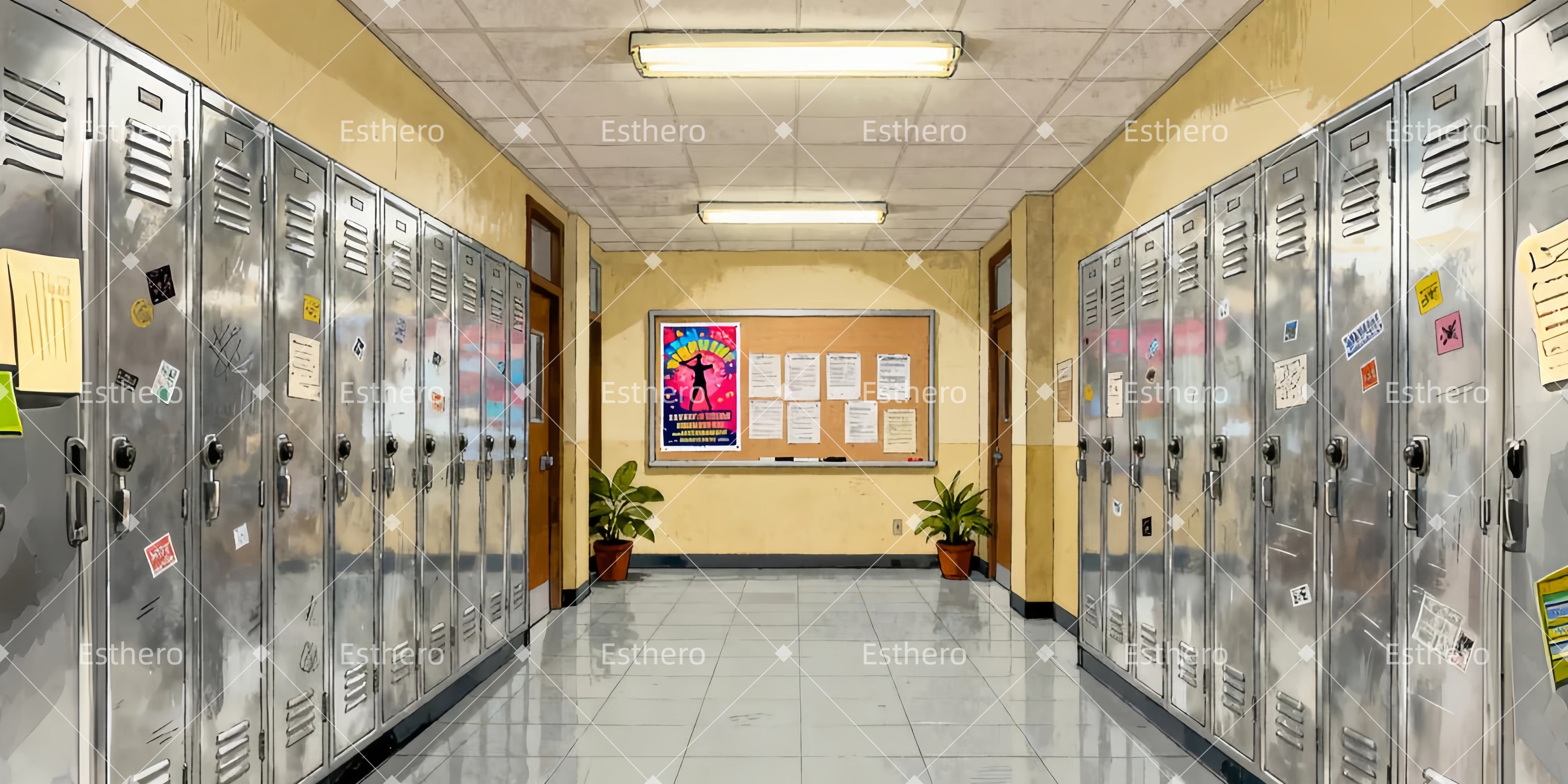 Fond de Scène Théâtre Casiers à Autocollants LXX510-T20