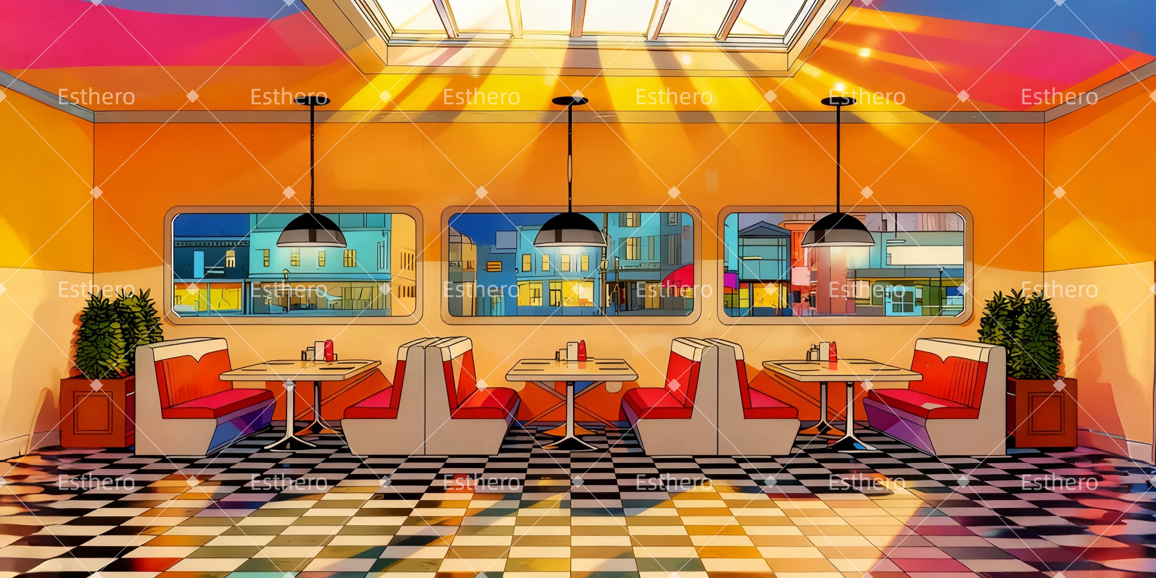 Fond de Scène Dîner Années 1950 LXX510-T43