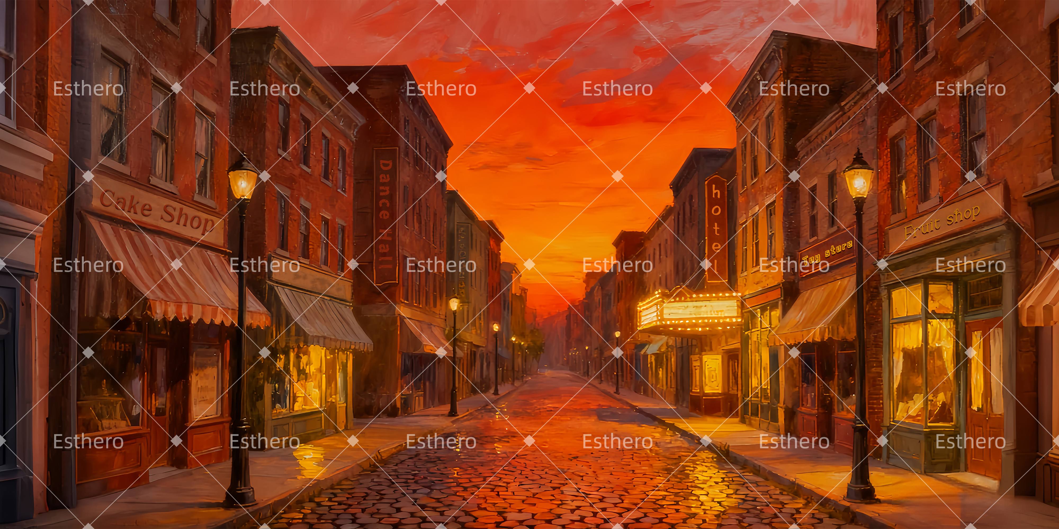 Fond de Scene Photo Ville Lumière Chaleureuse LXX511-T1