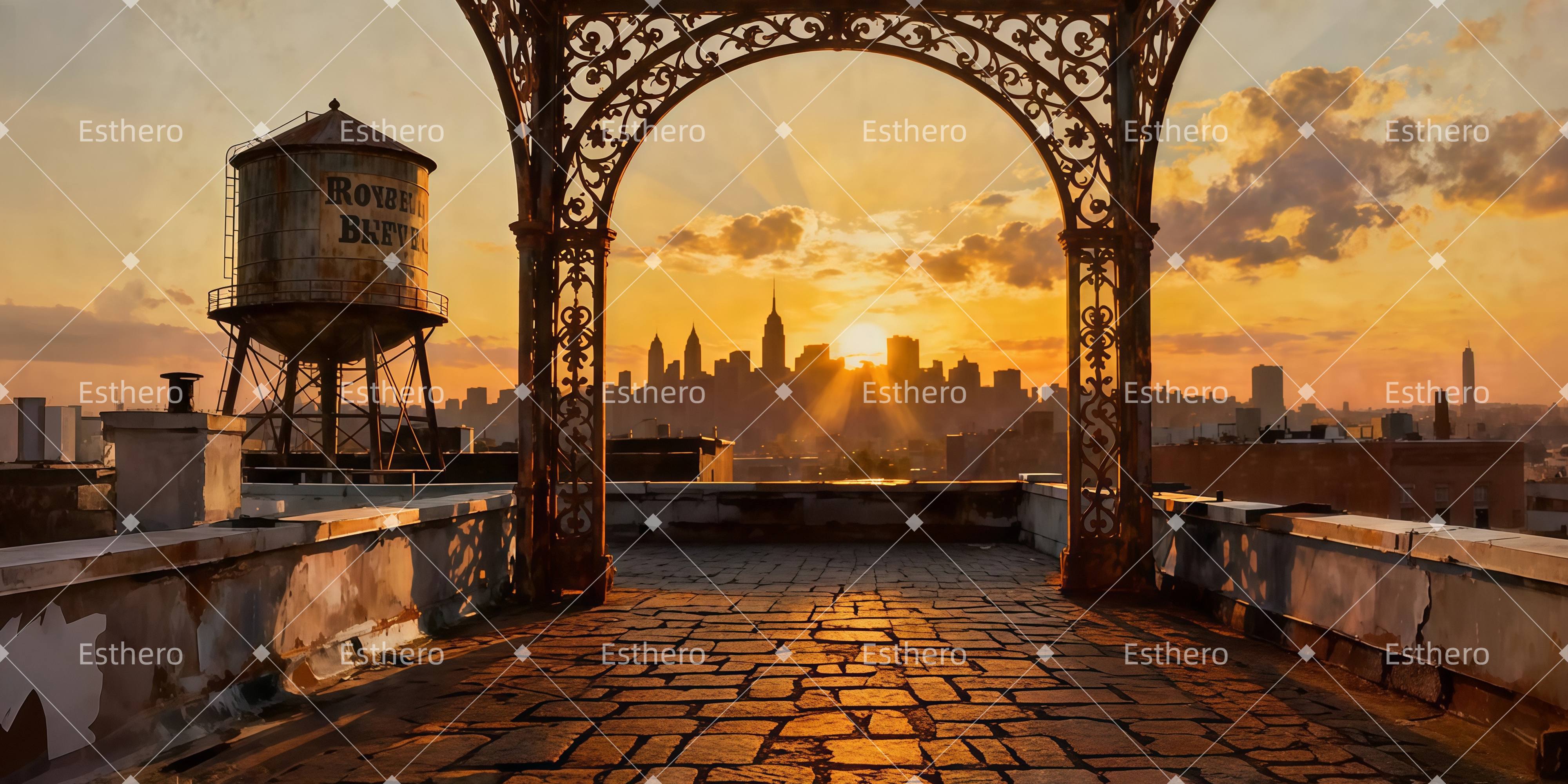 Toile de fond Theatre Rooftop Aube Dorée LXX511-T25