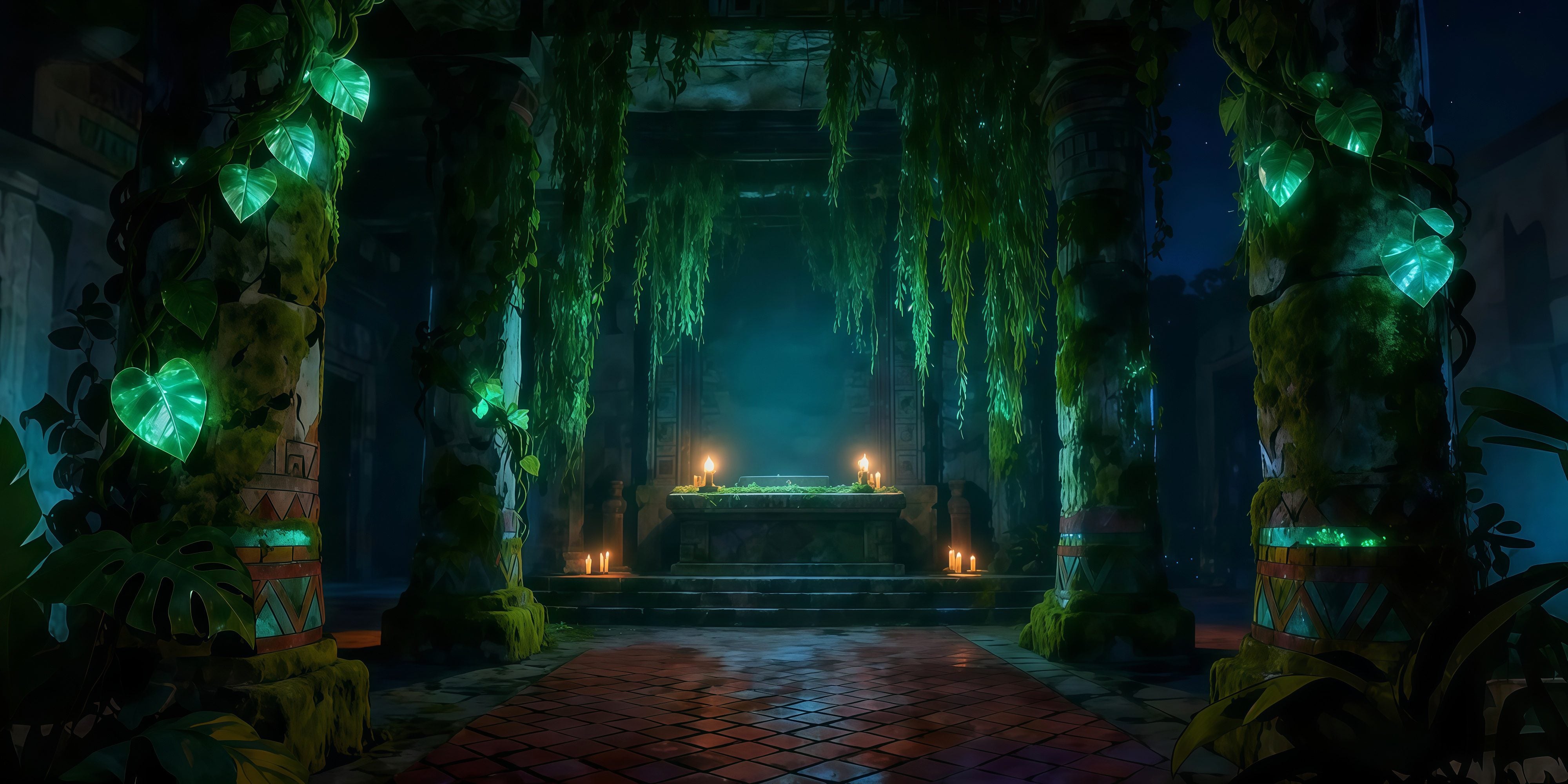 Fond de Scène Personnalisé Sanctuaire Mystique De Jungle LXX511-T60