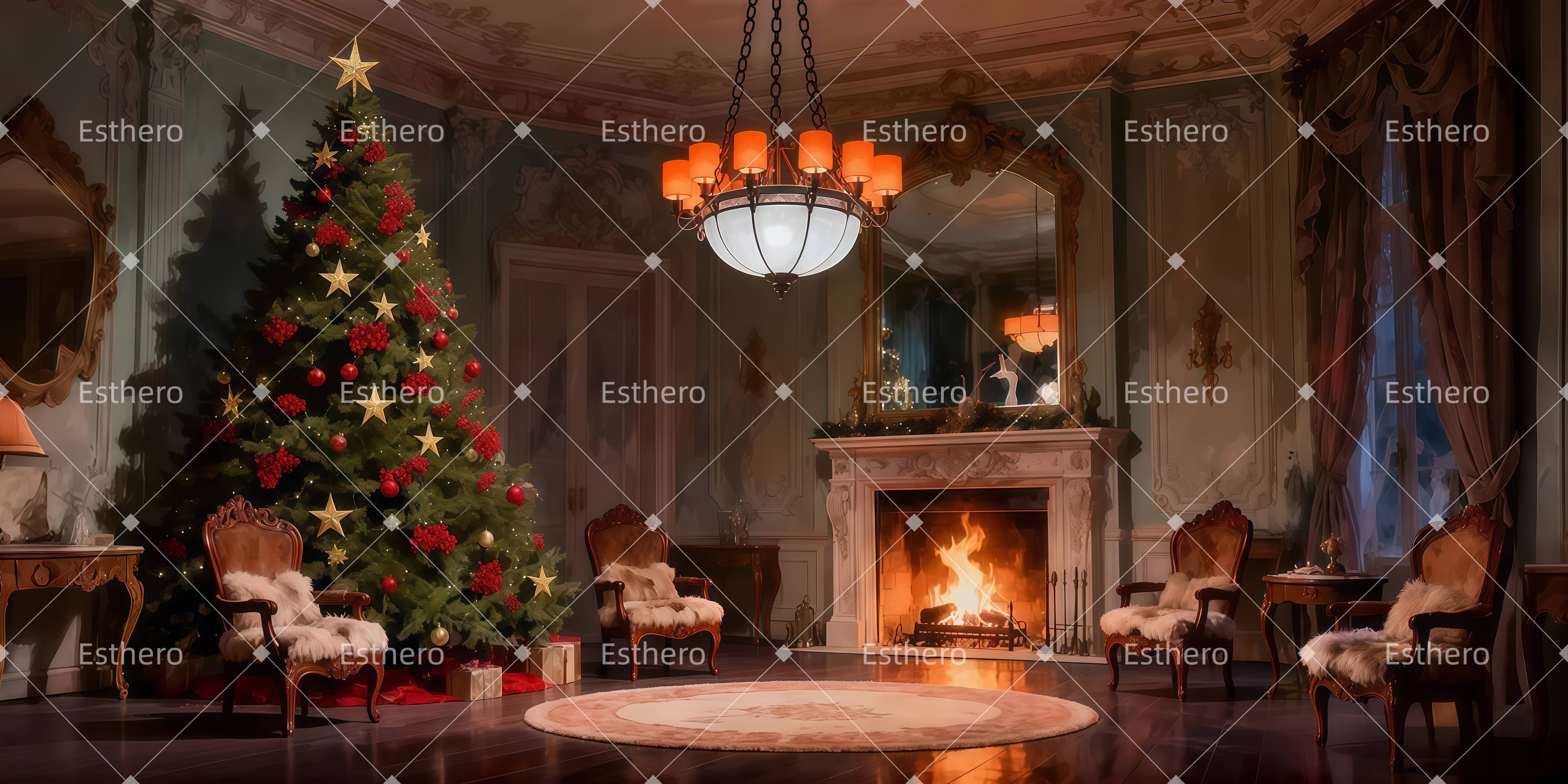 Fond de Scène Salle De Noël Douillette LXX511-T78