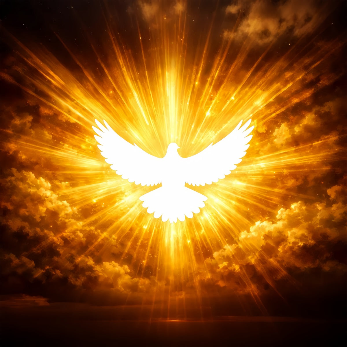 Fond photo de Pâques à l'église Oiseaux chanteurs rayonnants Lumière de la résurrection Fonds de Pâques LXX512-105