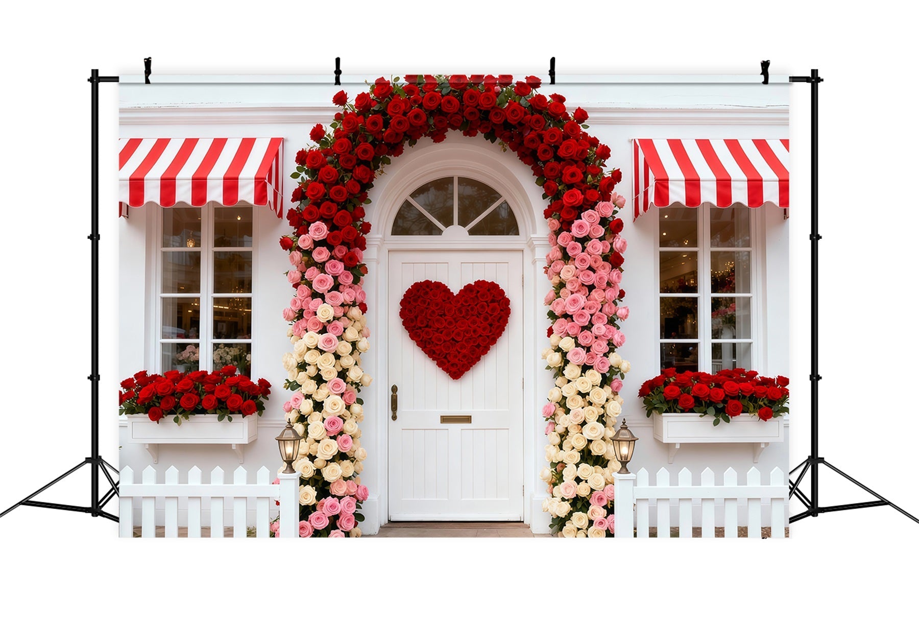 Idées de décors pour la Saint-Valentin Cottage rose, entrée, arche florale, décor pour la Saint-Valentin LXX512-164