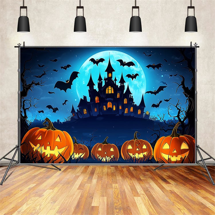 Toile de fond Halloween Château Hanté Dessiné LXX57-102