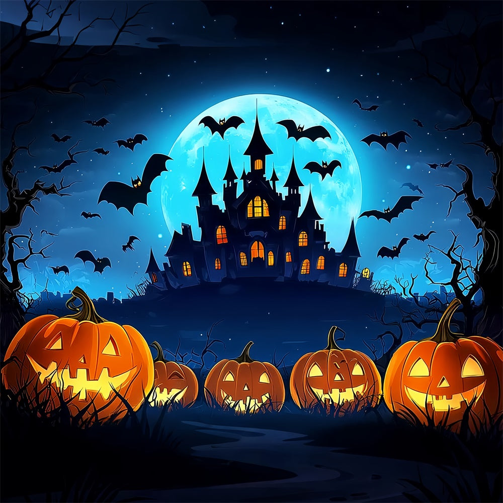 Toile de fond Halloween Château Hanté Dessiné LXX57-102