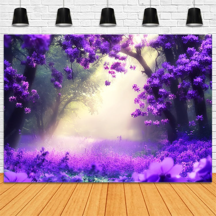 Toile de fond Forêt Photographie Rêve Mystique Violet LXX57-106