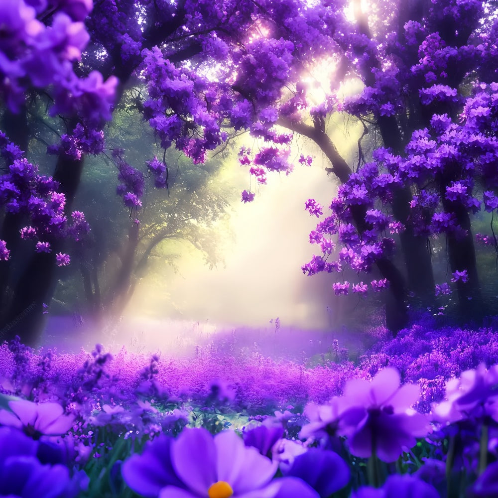 Toile de fond Forêt Photographie Rêve Mystique Violet LXX57-106