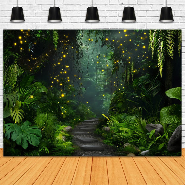 Toile de fond Photo Forêt Luciole Sentier Jungle LXX57-107