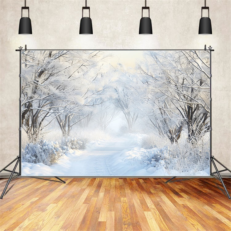 Toile de fond Photo Forêt Hiver Sentier Rêves Gelés LXX57-120