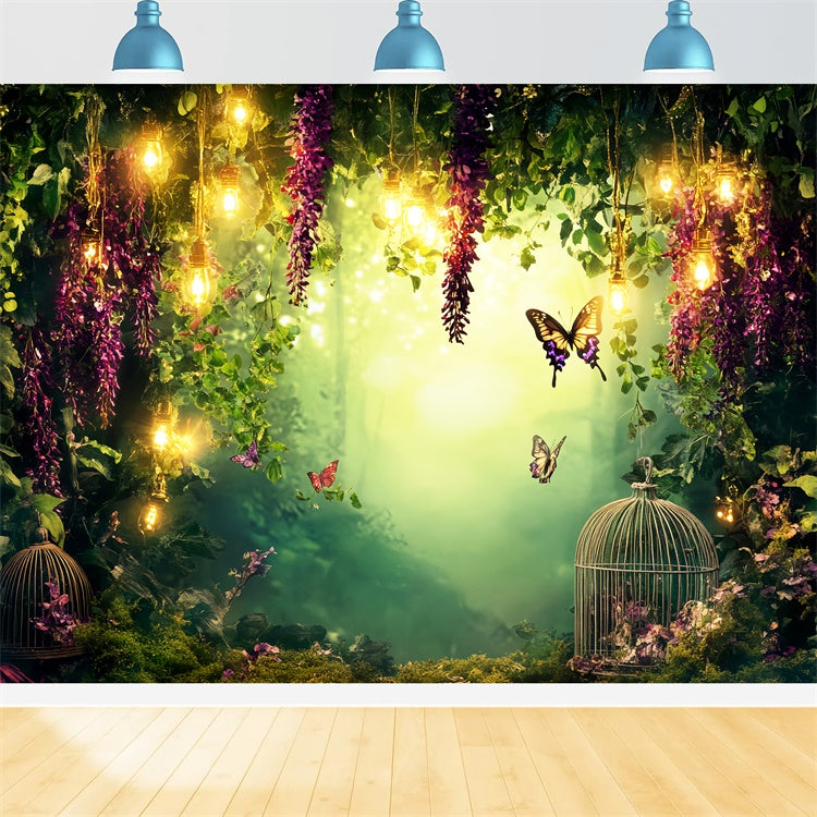 Toile de fond Photo Forêt Wisteria Lueur Papillon LXX57-128