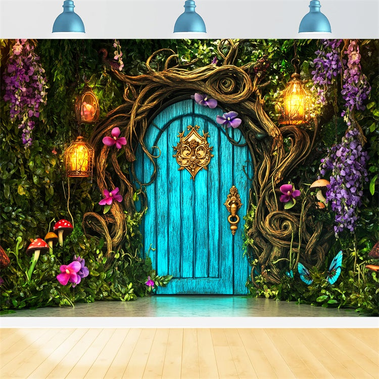 Toile de fond Photo Forêt Magique Porte Jardin Secret LXX57-134