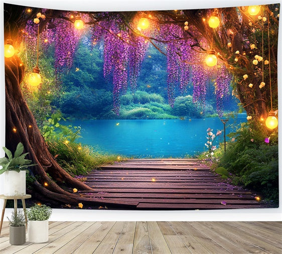 Toile de fond Forêt Photographie Lac Rêve Wisteria LXX57-139
