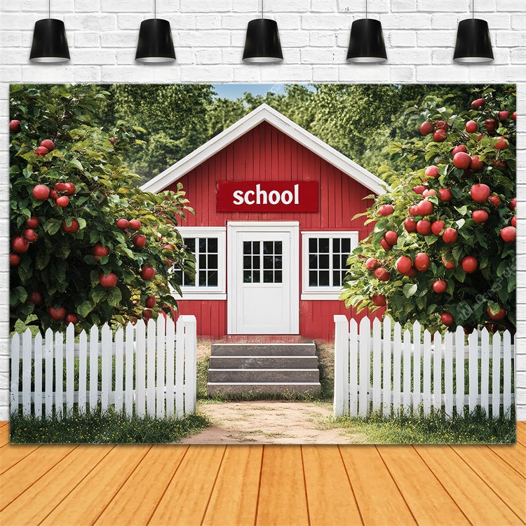 Toile de fond Photo École Verger de Pommiers Rustique LXX57-15