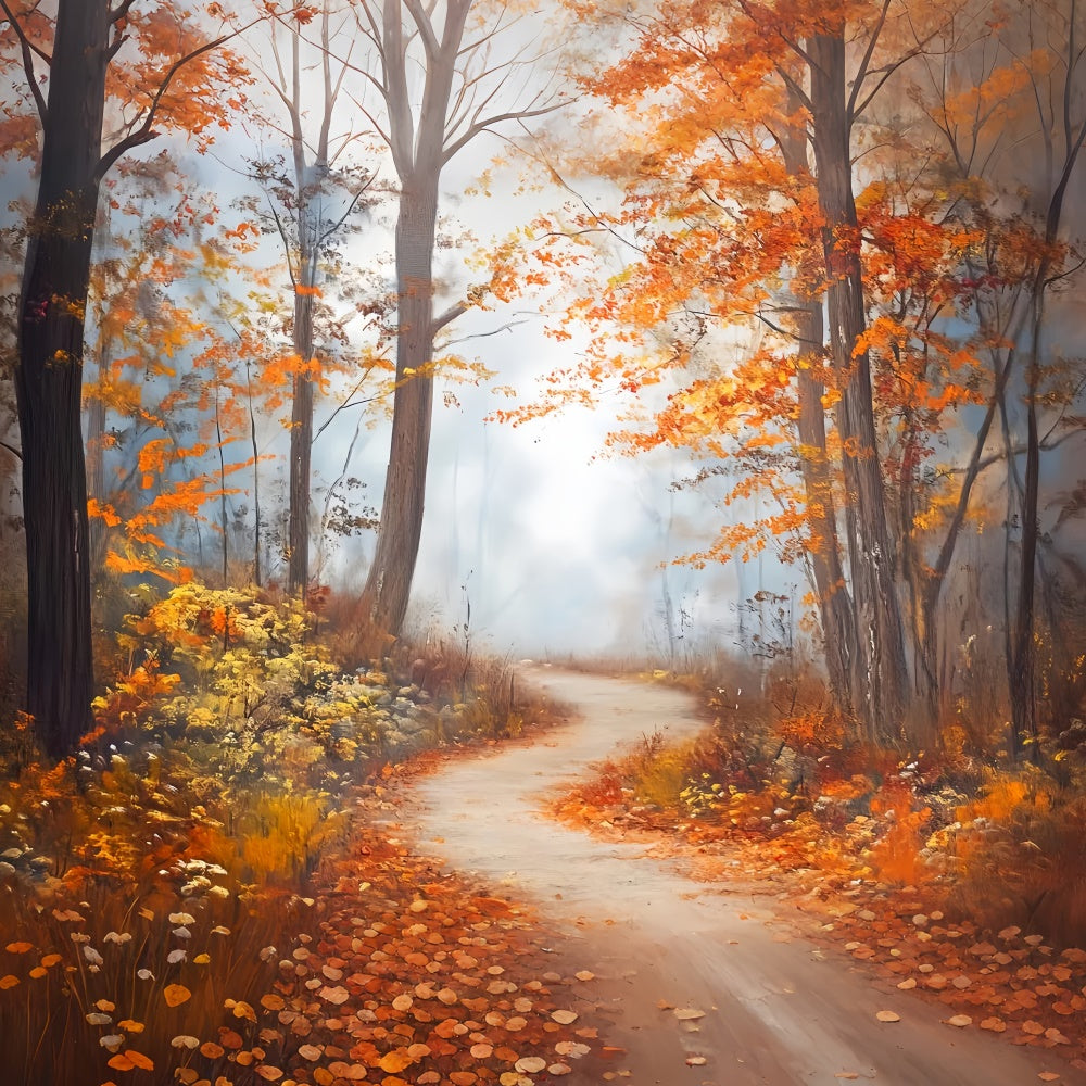 Toile de fond Automne Sentier Brumeux Érable LXX57-152