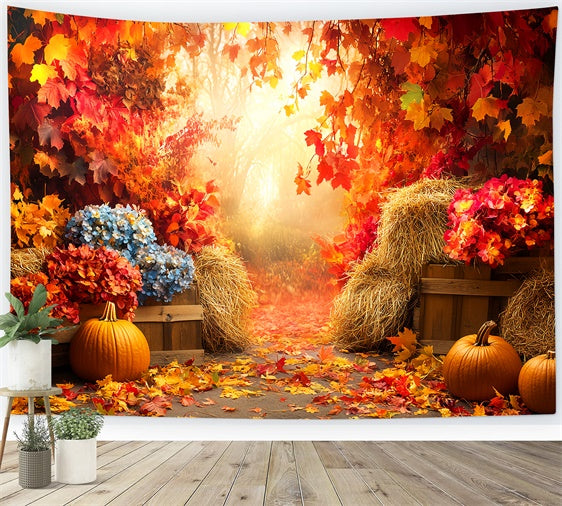 Toile de fond Déco Automne Feuillage Rêveur Citrouille LXX57-159