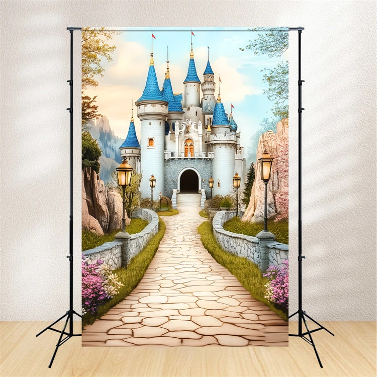 Toile de fond Déco Automne Château Jardin Royal Sentier LXX57-183