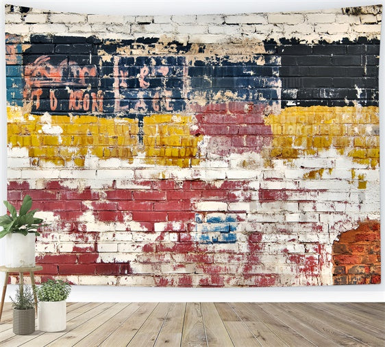 Toile de fond Vintage Mur Brique Écaillé Urbain LXX57-198