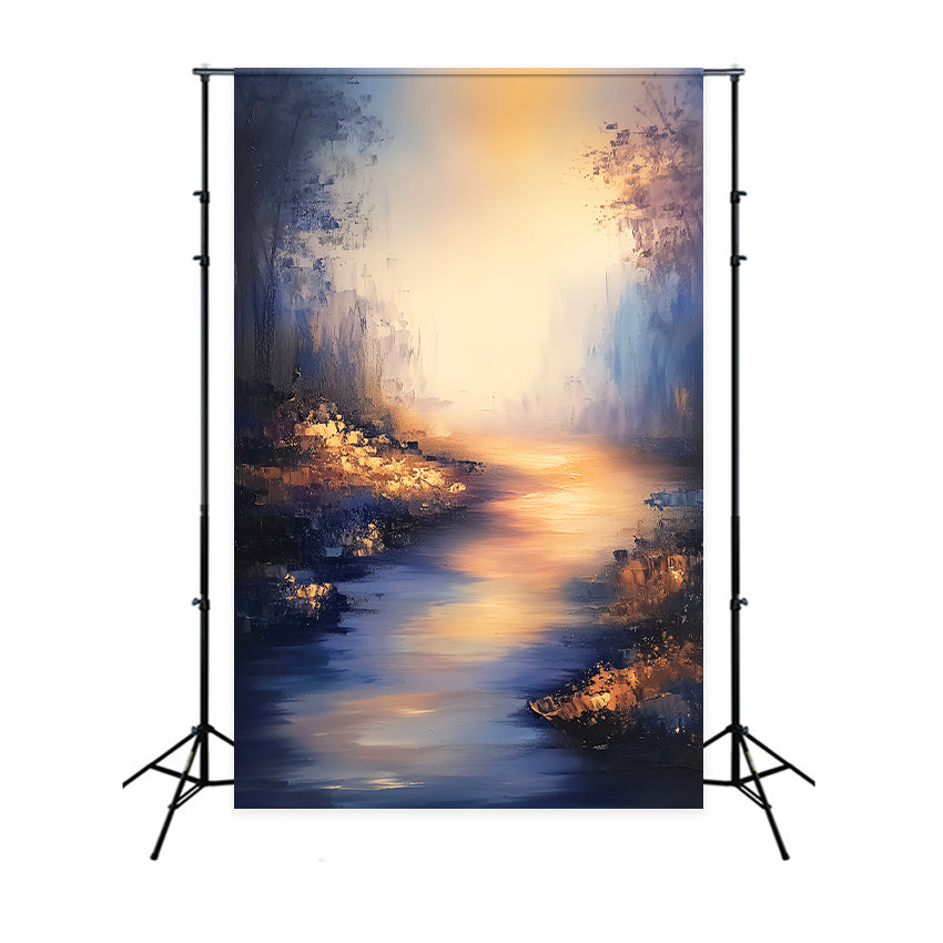 Toile de fond Vintage Scène Abstraite Rivière Lumineuse LXX57-230