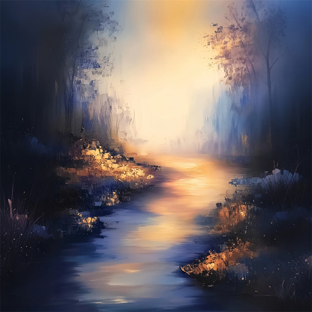 Toile de fond Vintage Scène Abstraite Rivière Lumineuse LXX57-230