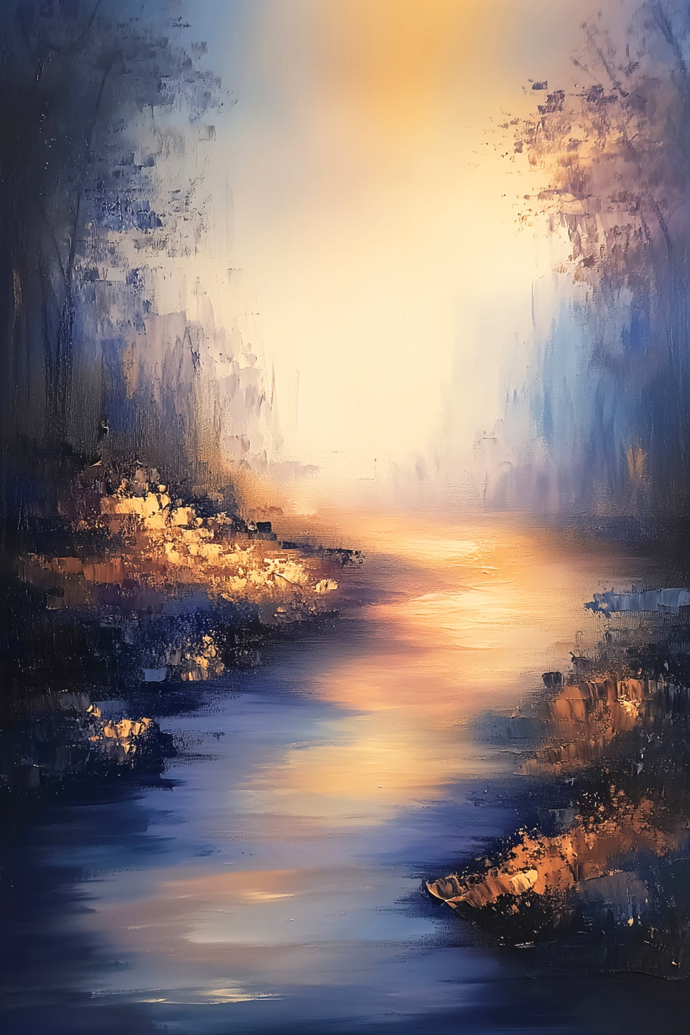 Toile de fond Vintage Scène Abstraite Rivière Lumineuse LXX57-230