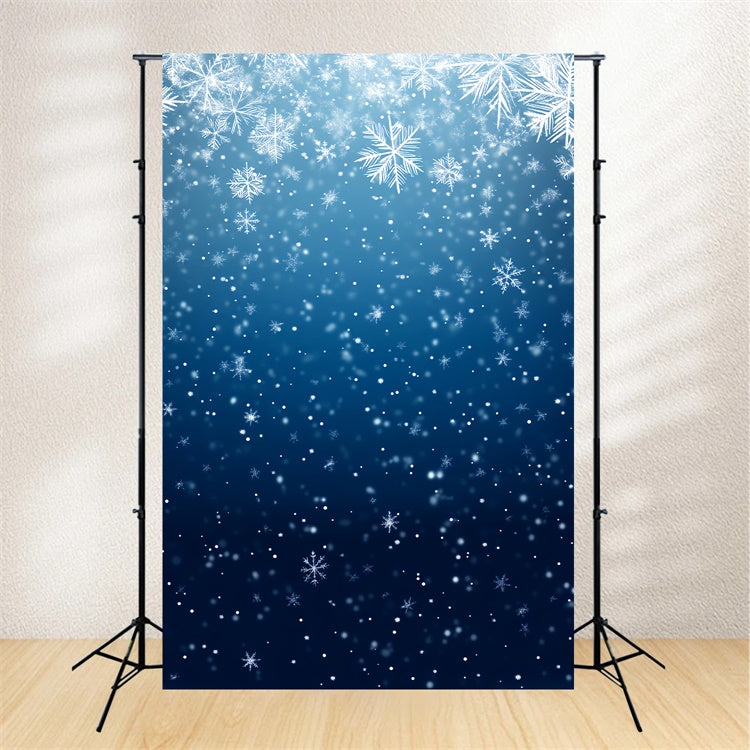 Toile de fond Bleue Flocons de Neige Étincelants LXX57-257
