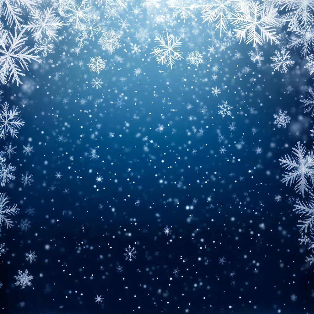 Toile de fond Bleue Flocons de Neige Étincelants LXX57-257