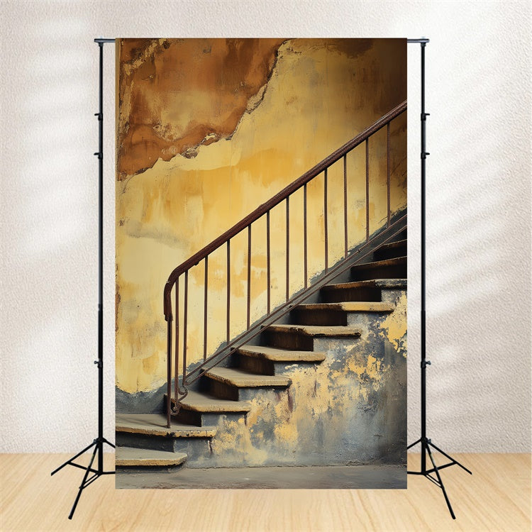Toile de fond Portrait Mur Rouille Rail Vieilli Tissu LXX57-277