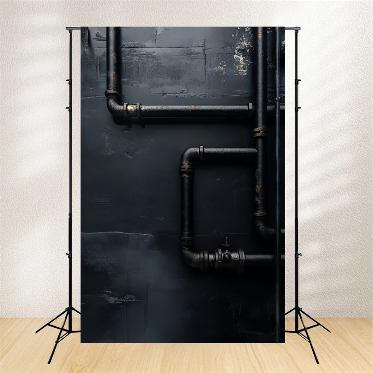 Toile de fond Noire Détail Tuyau Noir Foncé LXX57-279