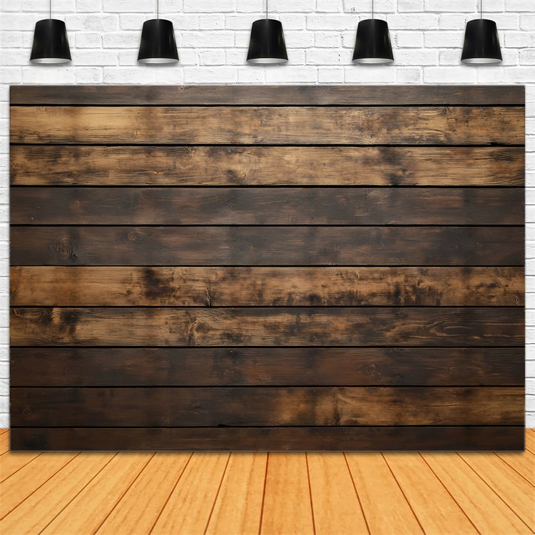 Toile de fond Bois Planches de Noyer Fumé Foncé LXX57-303