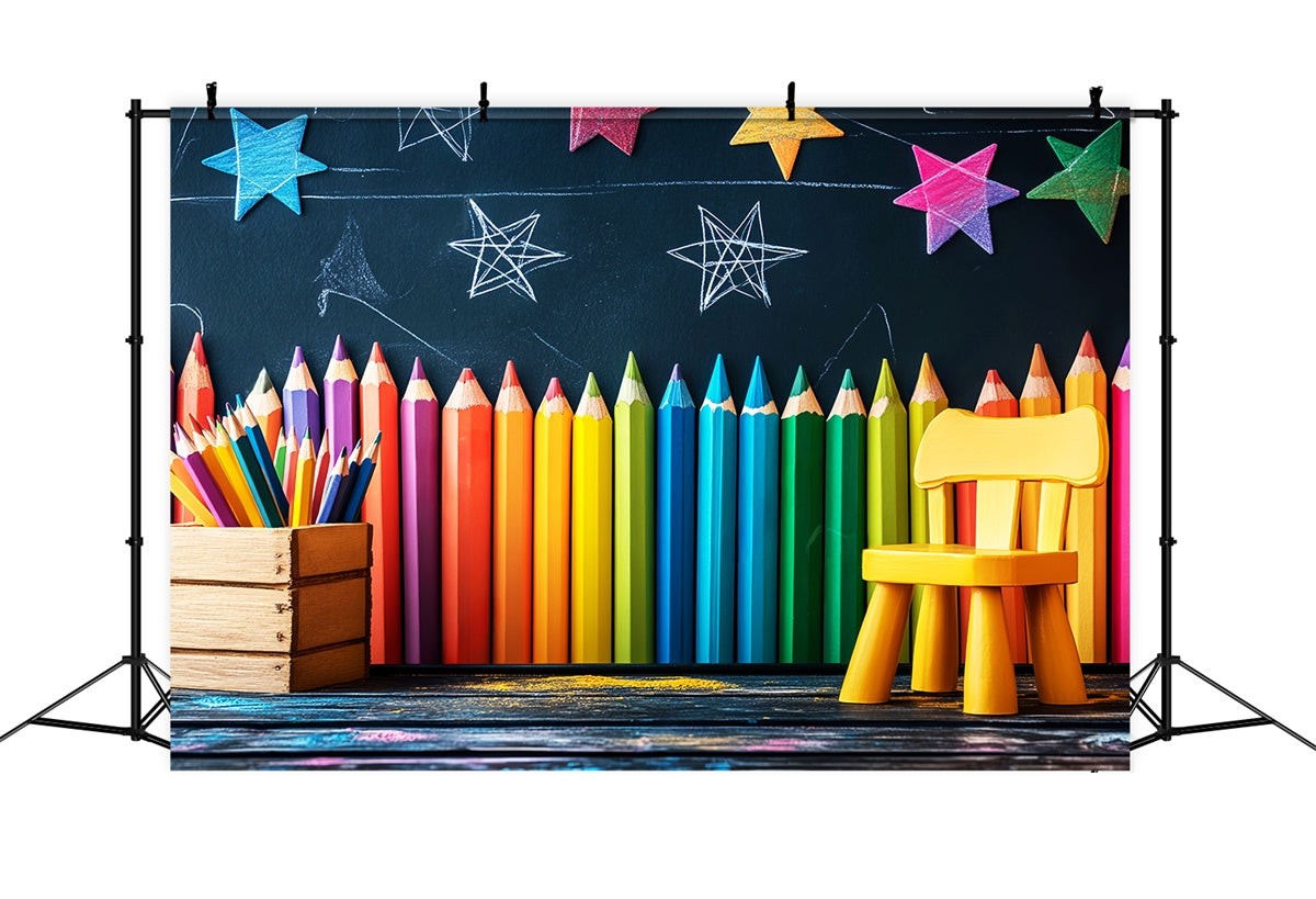 Toile de fond Rentrée des Classes Mur à Crayons et Apprentissage LXX57-44