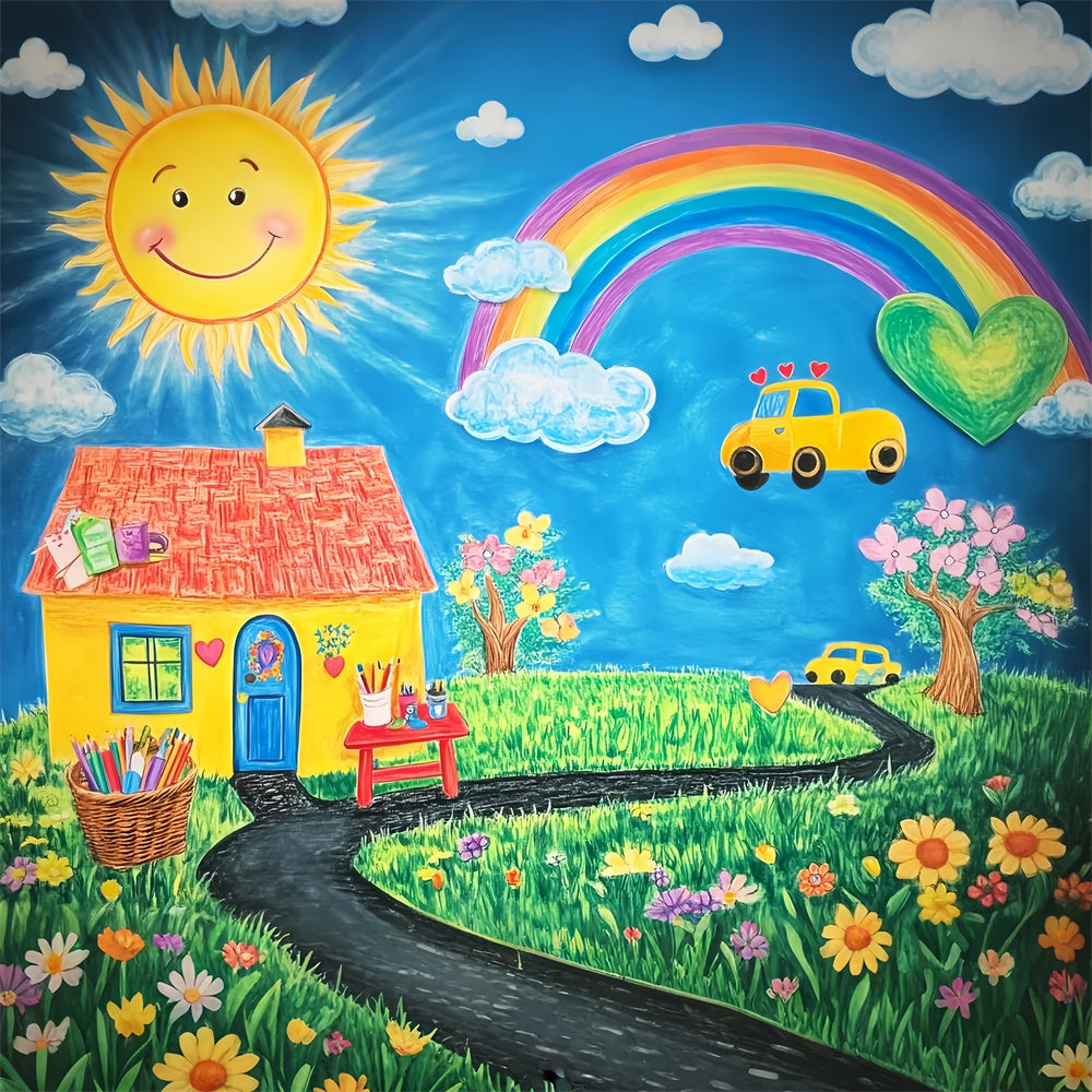 Toile de fond Scolaire Pays de l’Apprentissage Dessiné à la Main LXX57-56