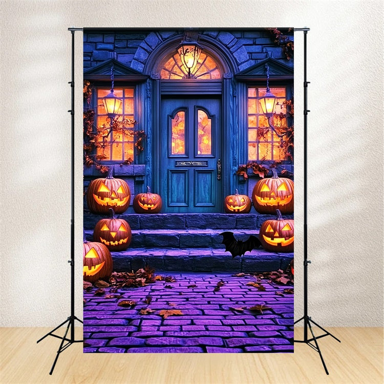 Toile de fond Photo Halloween Parade sur le Porche aux Citrouilles LXX57-59