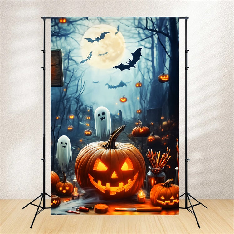 Toile de fond Photo Halloween Forêt Malicieuse au Clair de Lune LXX57-61