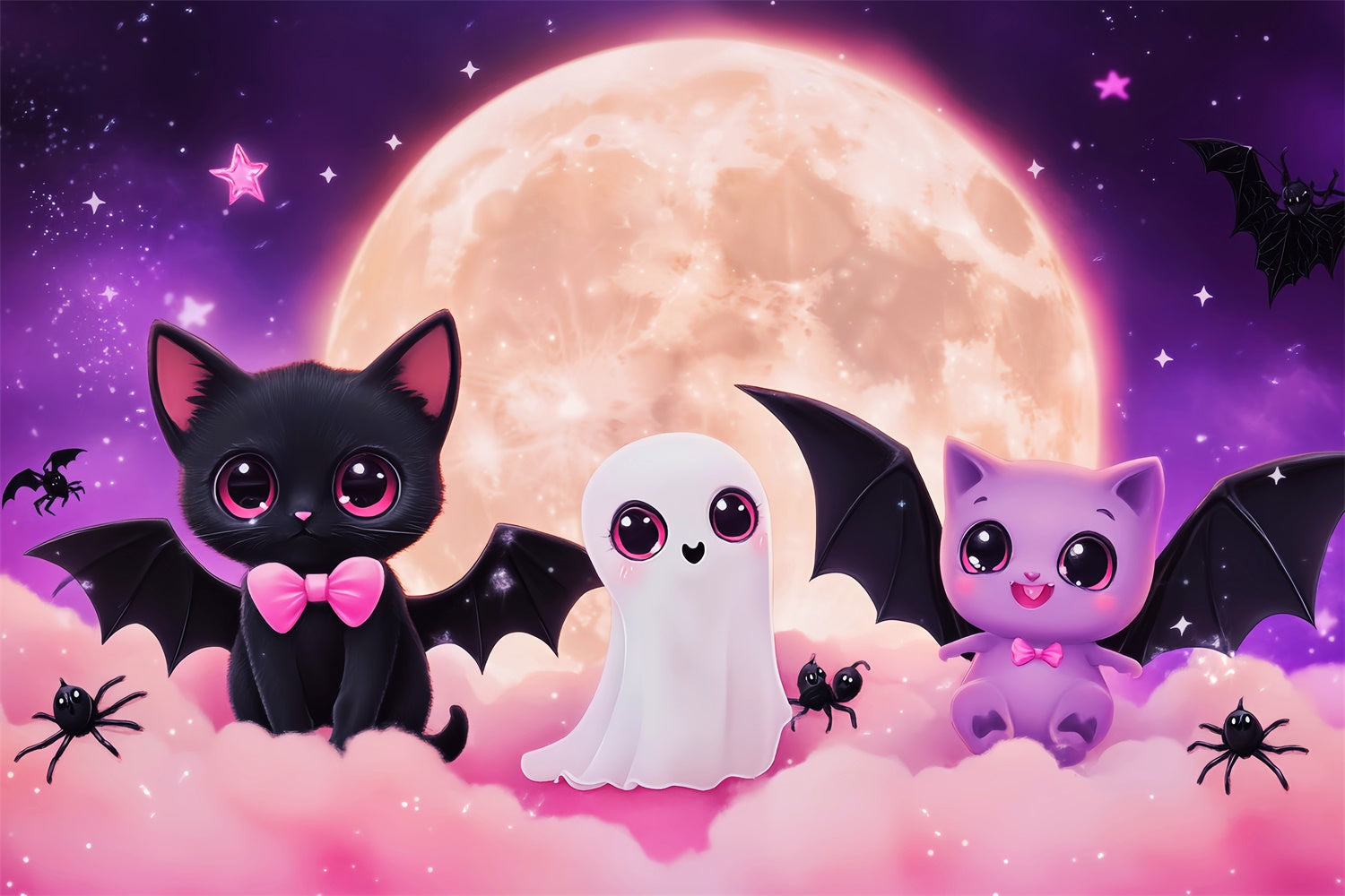 Toile de fond Halloween Adorables Créatures de Minuit LXX57-66