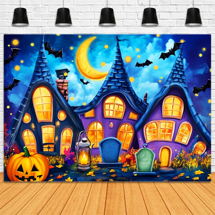 Toile de fond Halloween Chalet Effrayant Dessiné LXX57-71