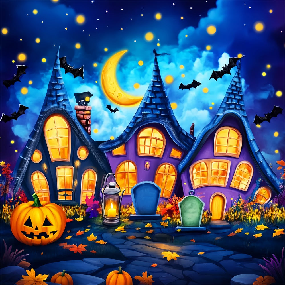Toile de fond Halloween Chalet Effrayant Dessiné LXX57-71