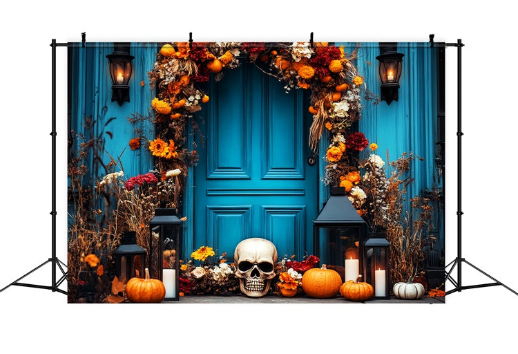 Fond halloween photo Porche Fleur Crâne LXX58-12