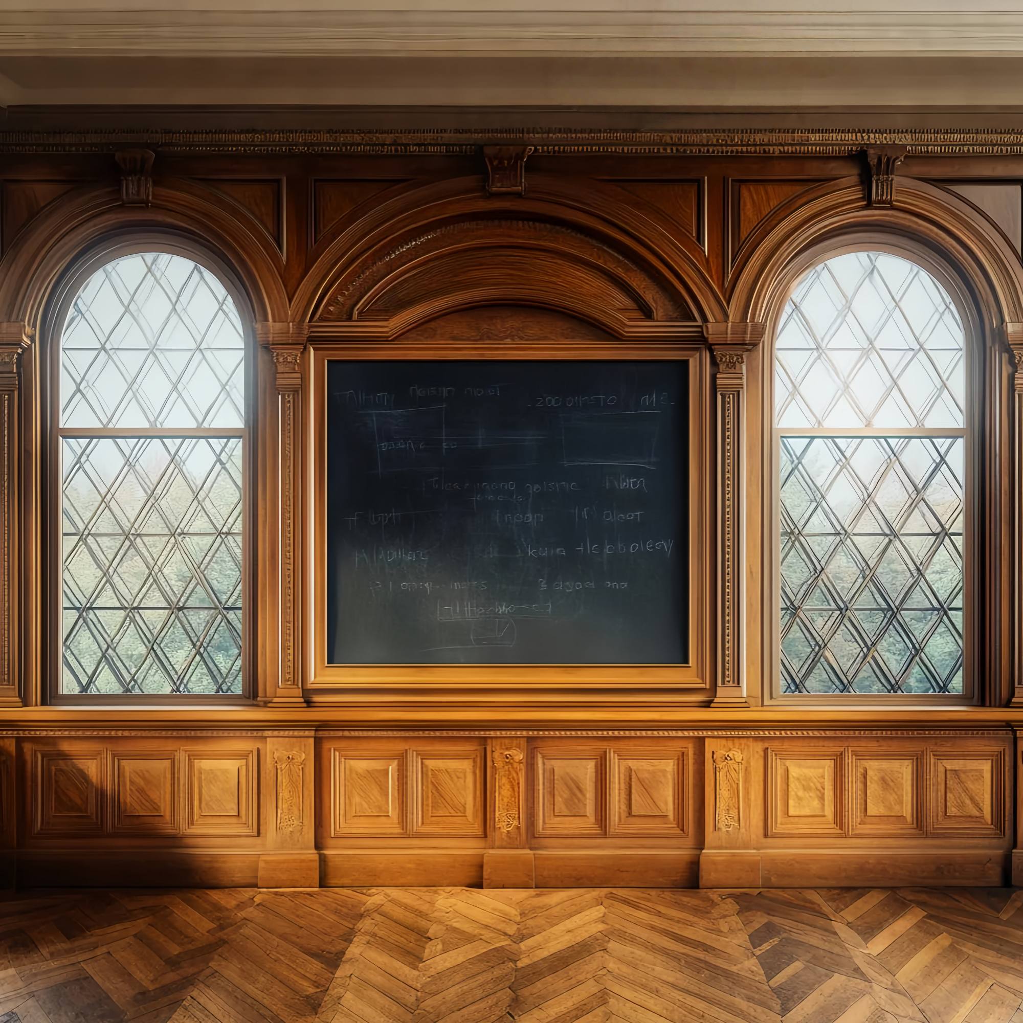 Toile de fond Tableau Noir Vintage Salle de Classe Fenêtres en Bois Toile de fond Photo École LXX58-131