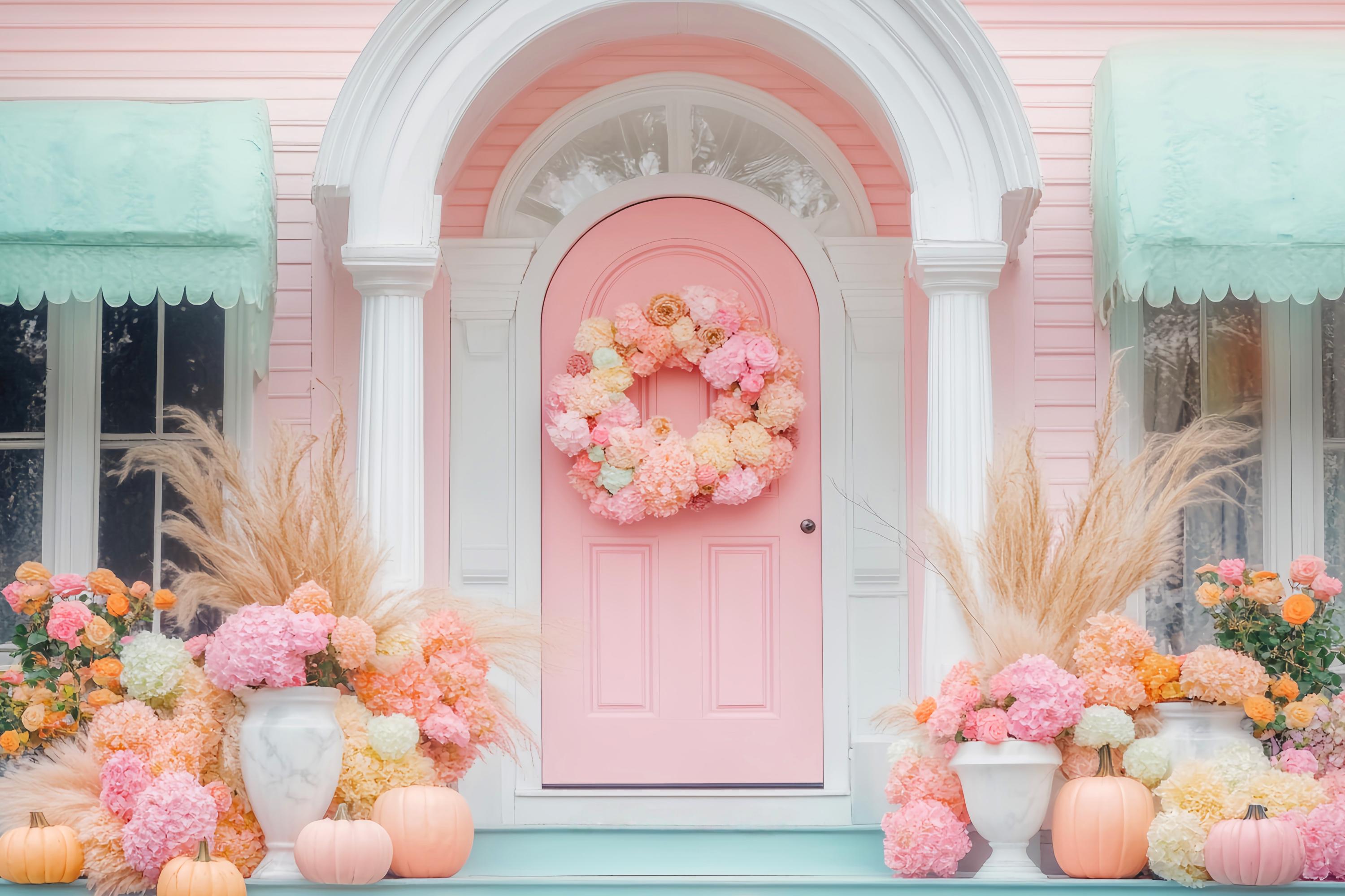 Fond Photo Automne Porte Pastel Récolte Florale LXX58-159