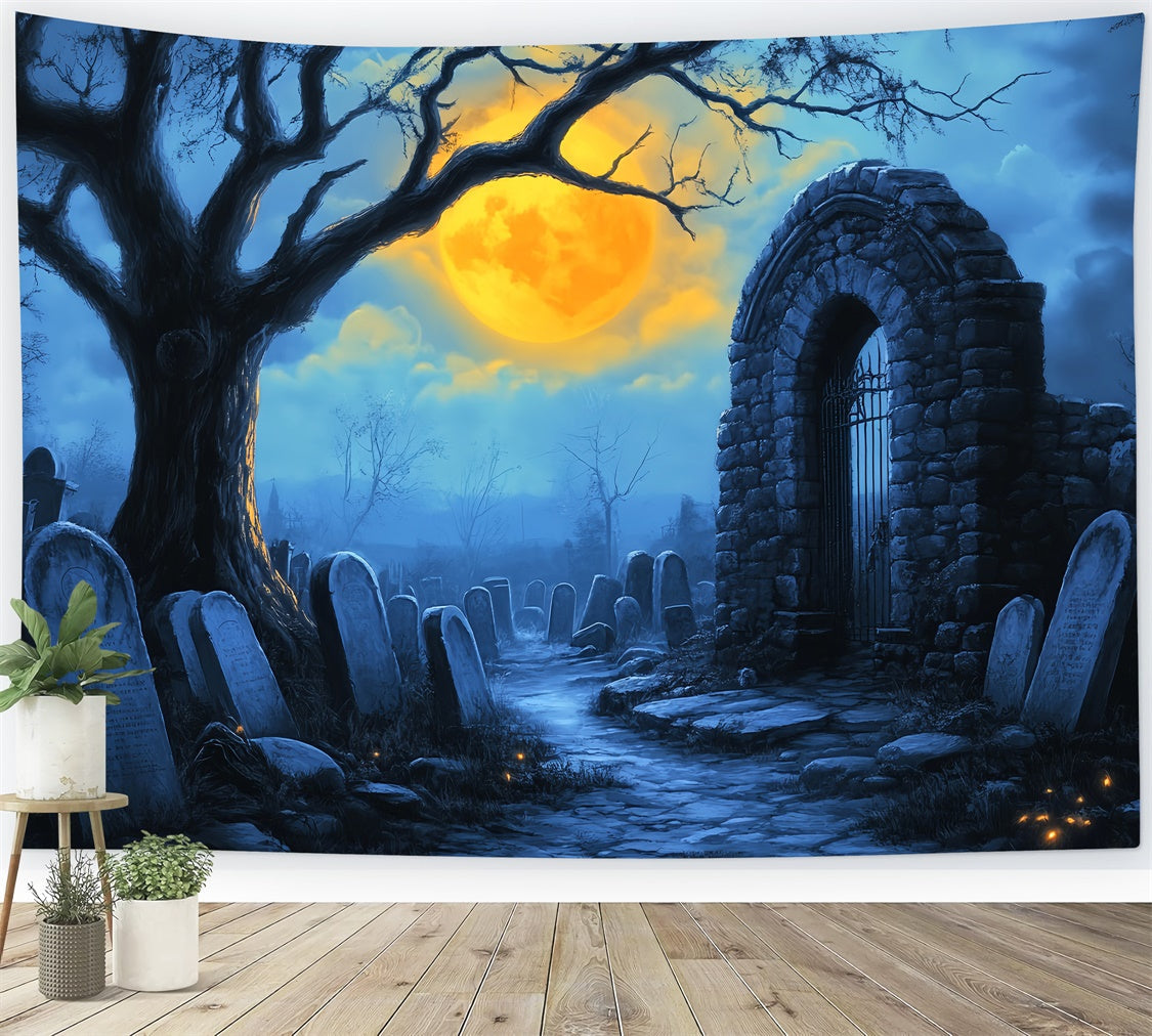 Toile photo halloween Sépulture Lugubre Sombre LXX58-16