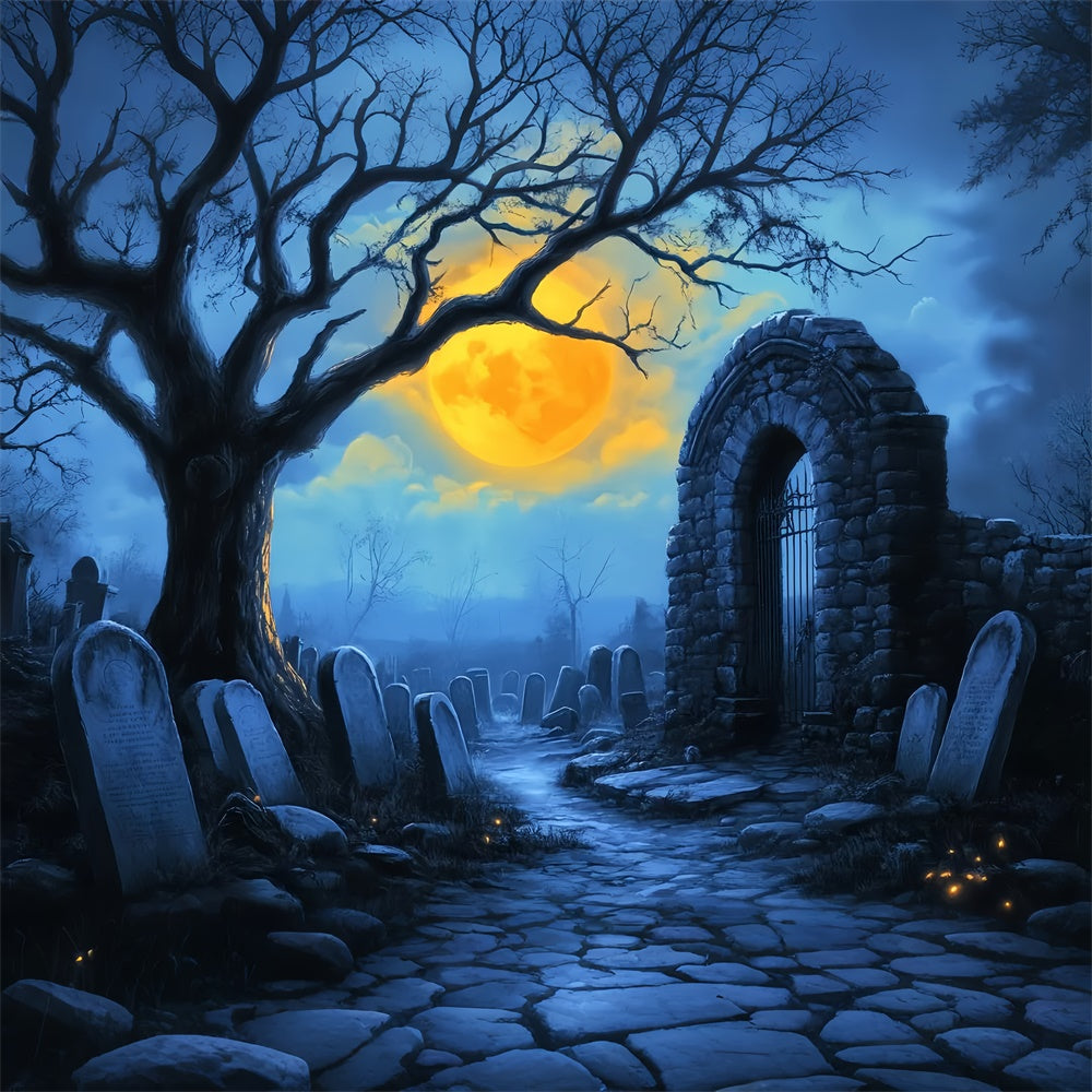 Toile photo halloween Sépulture Lugubre Sombre LXX58-16